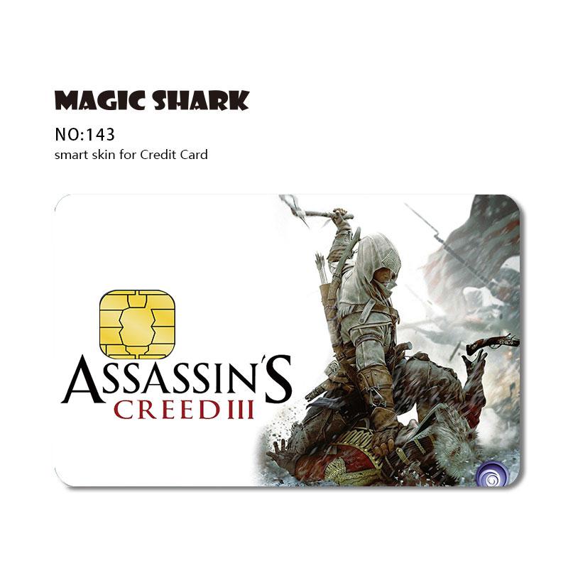 Magic Shark 3M PVC Stereo Army Tomb Raider Skull Diamond Skin Sticker Film for Credit Debt Card