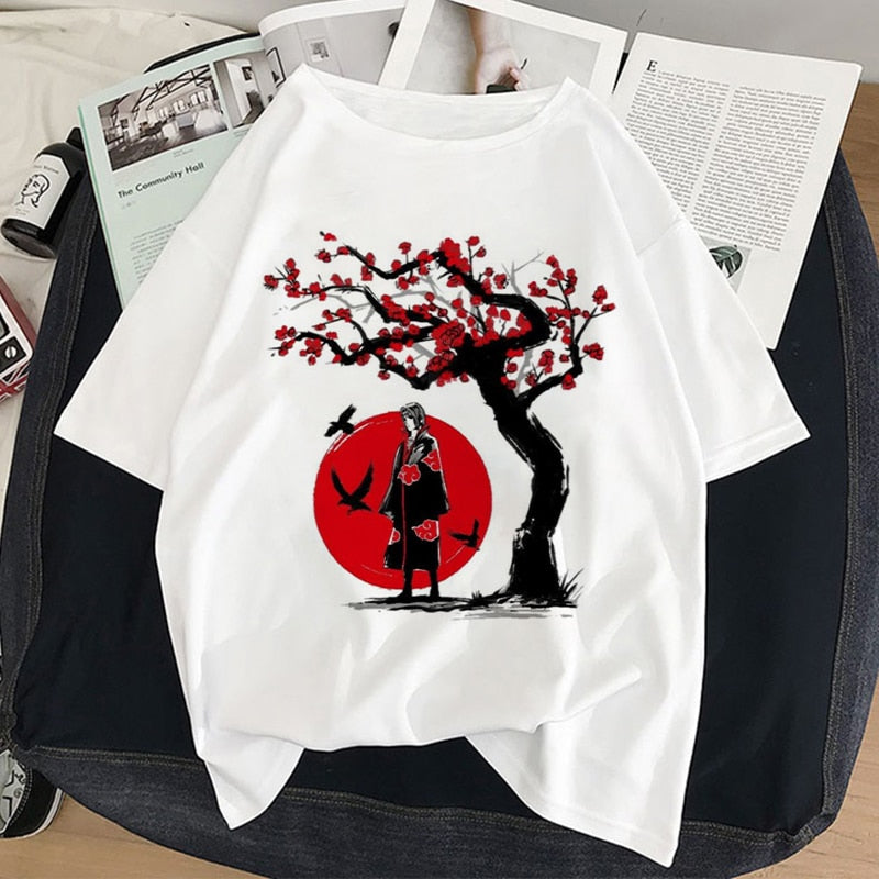 Naruto Hatake Kakashi Graphic Print T-shirt Women Harajuku Aesthetic White Top Plus Size Tshirt Anime Japan Style Female T Shirt