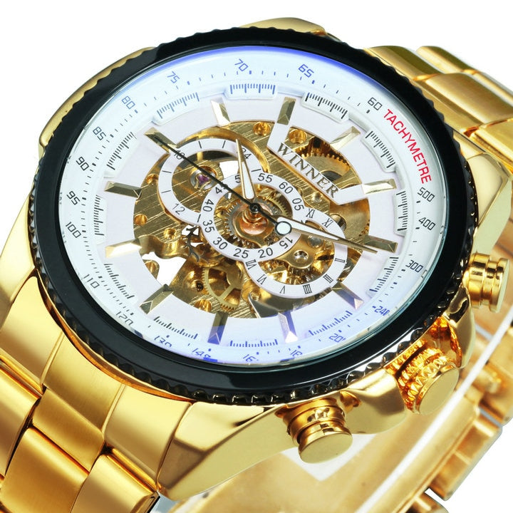 Military Watch For Men Skeleton Automatic Mechanical Wrist Watches Top Brand Luxury 2021 Silver Gold Big Leather Reloj Hombre
