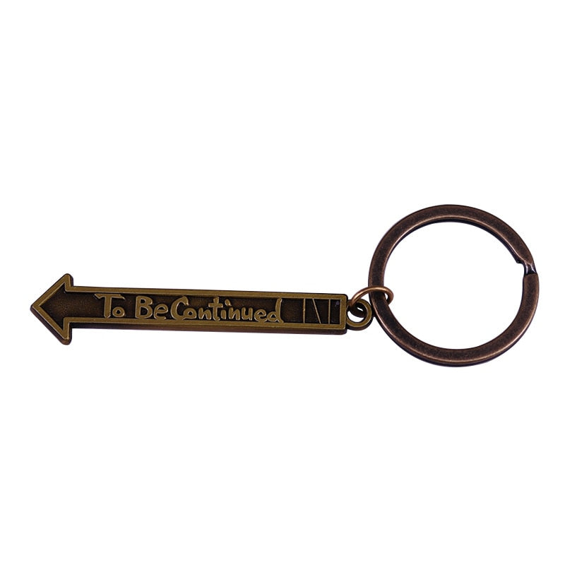 Retro style unfinished arrow key chain bizarre adventure animation key chain