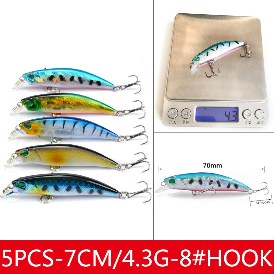 Minnow Crankbaits Tackle Fishing Lure Kit Baubles Hard Bait Artificial Spoonbait Set Of Wobblers For Pike Trolling Carp Mixed