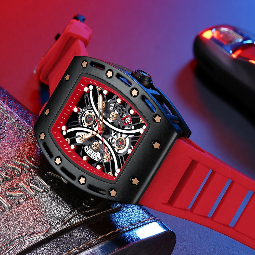 MINI FOCUS Creative Analog Quartz Watch Men Fashion Japan Movement relogio masculino Silicone Sport Watch часы мужские