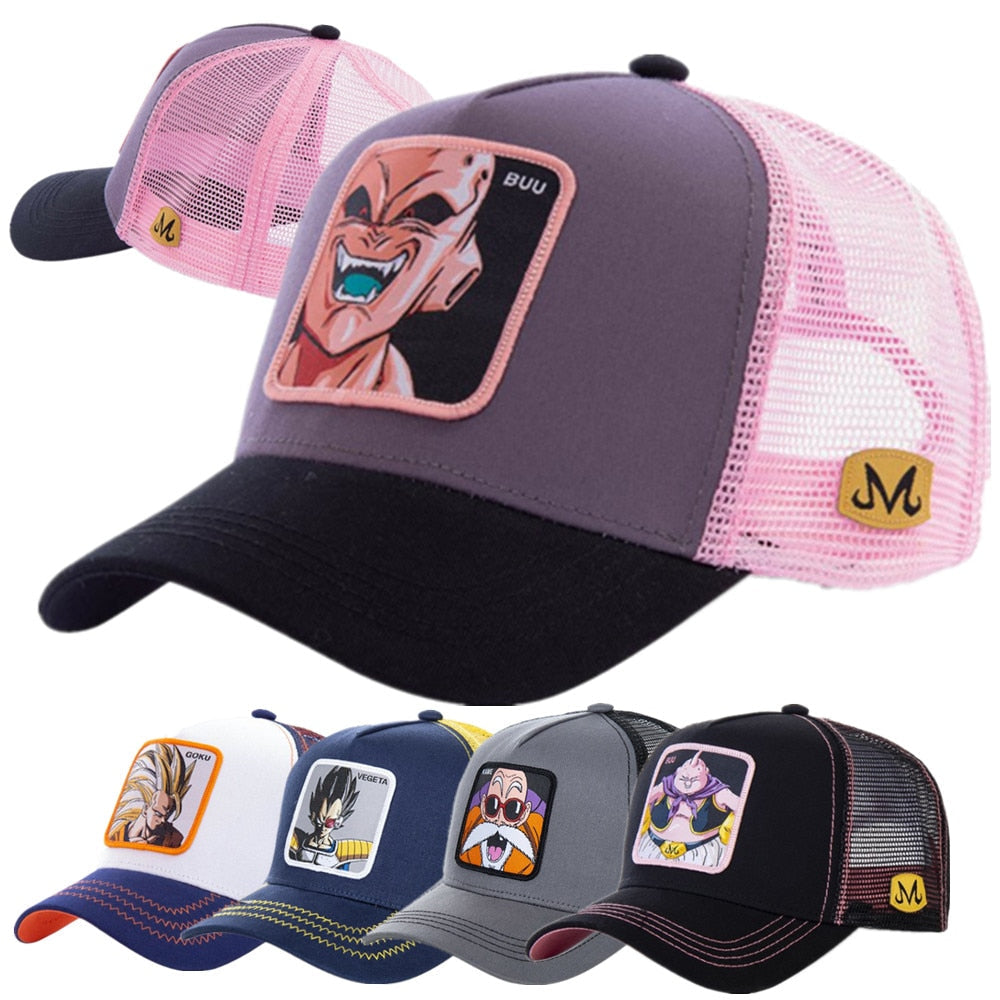 Newest Dragon Ball & Naruto Anime Mesh Cap Hot Style Patch Trucker Hat Curved Brim Baseball Cap Gorras Casquette