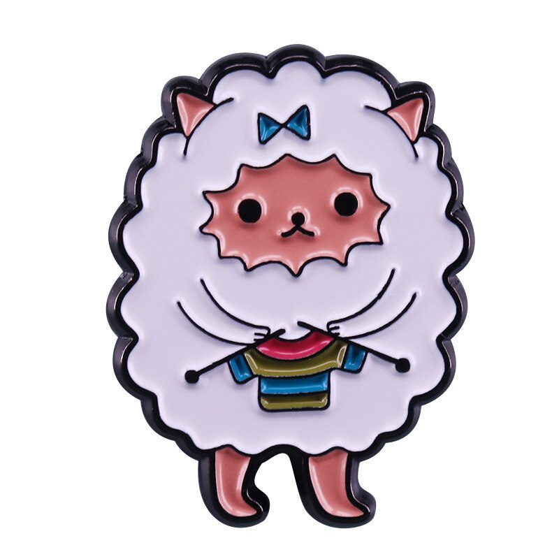 Cute Sheep Brooch Small Animal Knitting Sweater Badge Creative Knitting Lovers Accessories