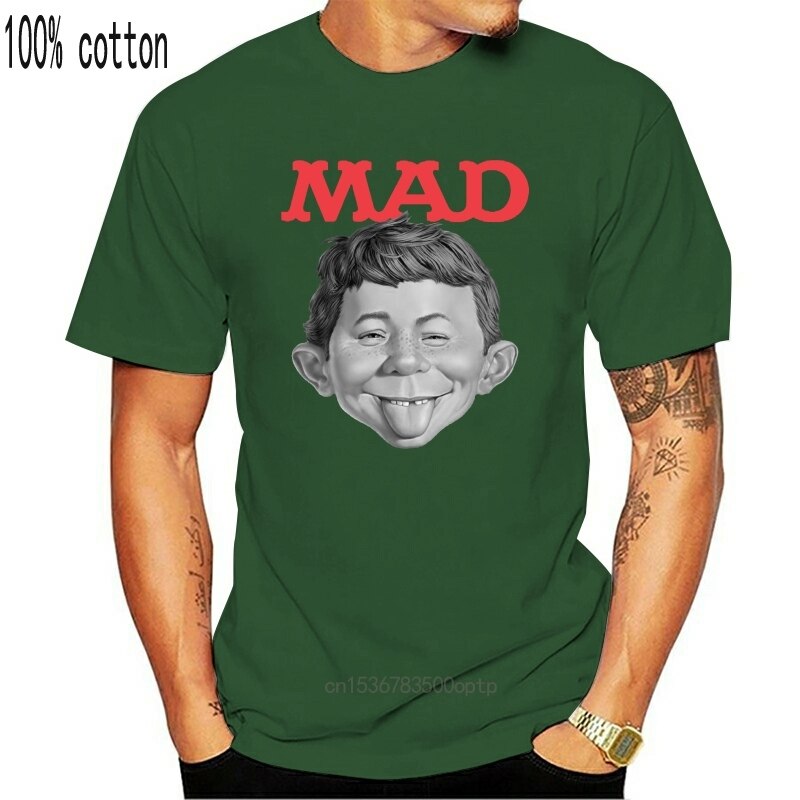 Mad Magazine Alfred E Newman T Shirt Retro 1970'S Funny Graphic Tee Wbt349 Style Loose Anime Tee Shirt 031338