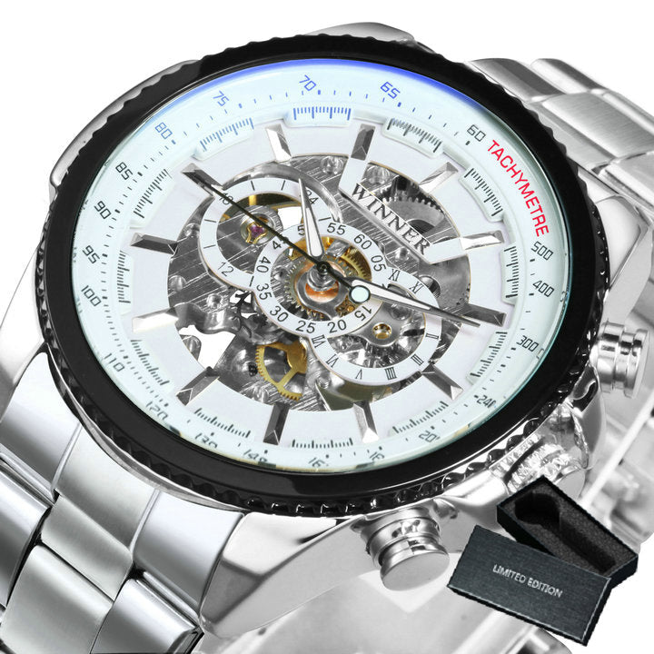 Military Watch For Men Skeleton Automatic Mechanical Wrist Watches Top Brand Luxury 2021 Silver Gold Big Leather Reloj Hombre