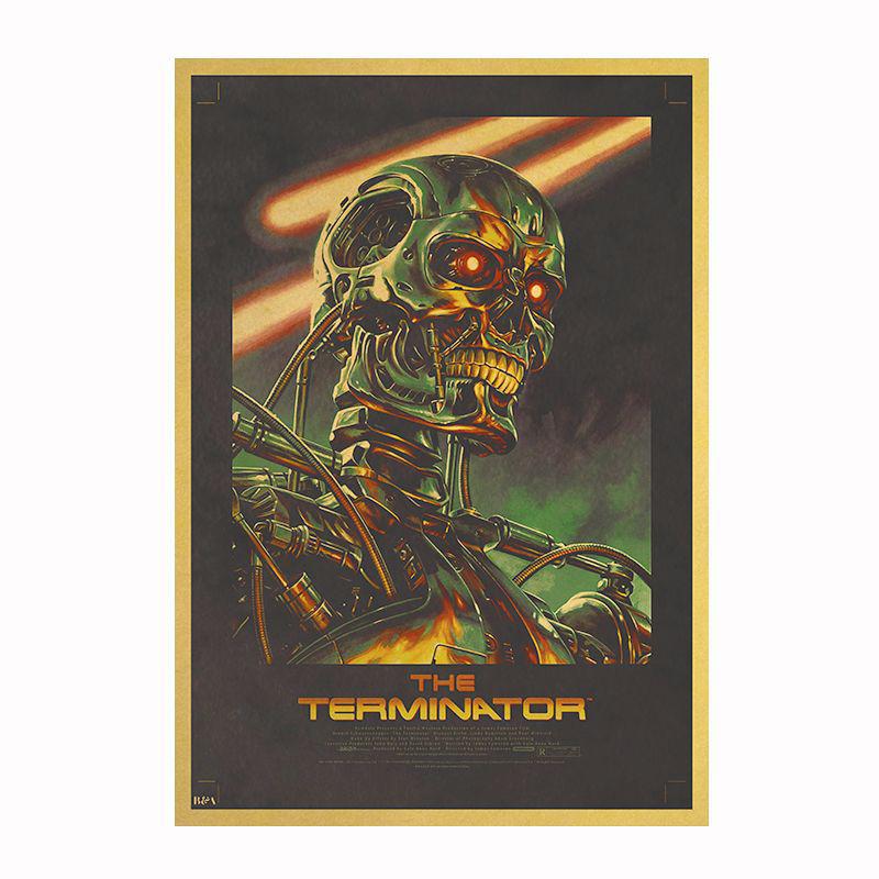 Terminator kraft paper retro poster cafe bar decorative painting print