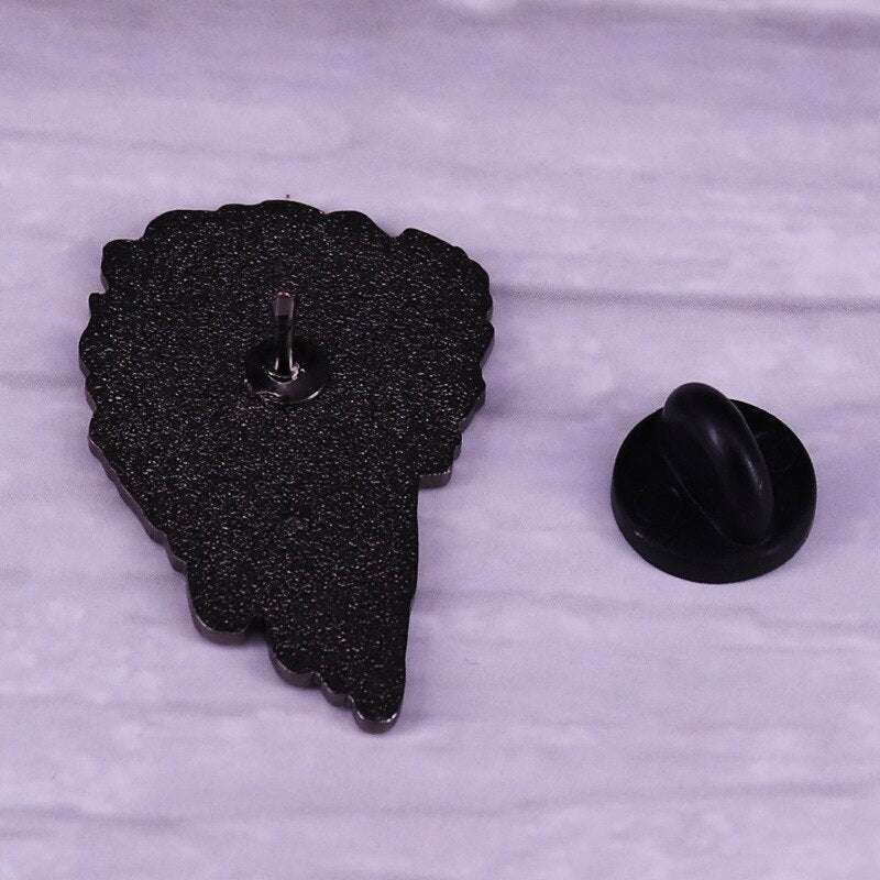 Melting face brooch abstract art badge