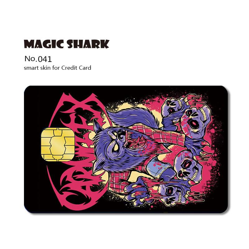 Magic Shark Matte 3M PVC Animie Skull Sticker Case Cover Skin Film for Credit Card Debt Card Small Big Chip