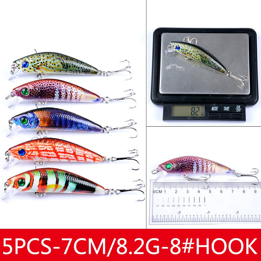 Minnow Crankbaits Tackle Fishing Lure Kit Baubles Hard Bait Artificial Spoonbait Set Of Wobblers For Pike Trolling Carp Mixed
