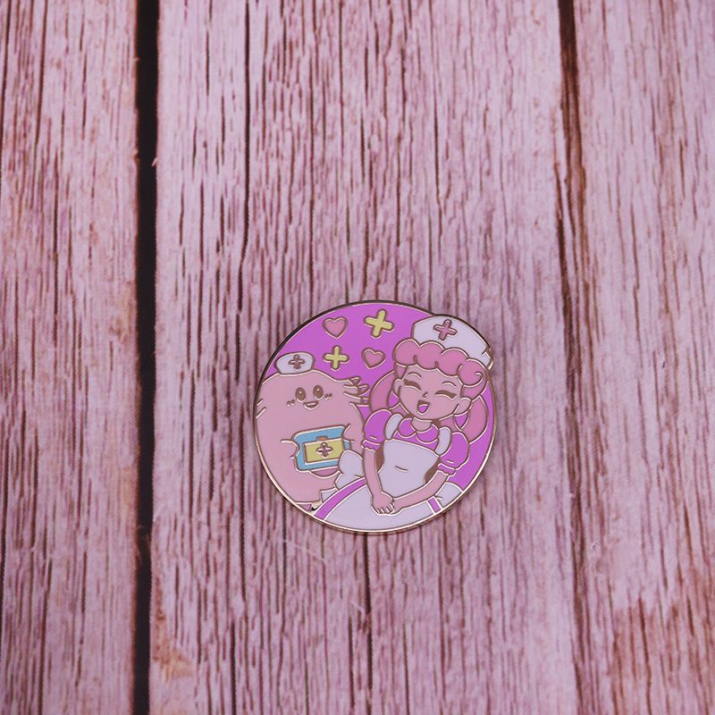 Nurse Joey and Auspicious Egg Brooch Cute Cartoon Decoration