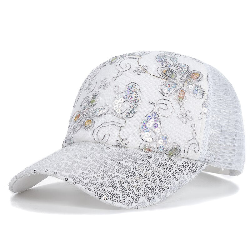 New Fashion Women's Cap Butterfly Flower Pendant Baseball Cap Female Outdoor Adjustable Streetwear Summer Trucker Hat