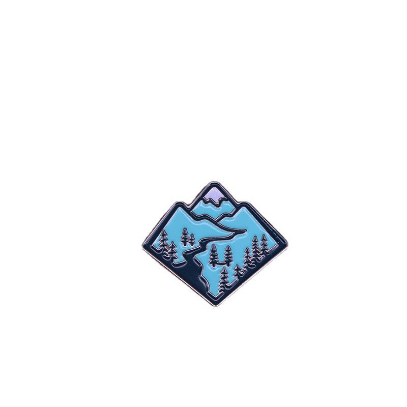Nature forest landscape brooch outdoor exploration adventure badge