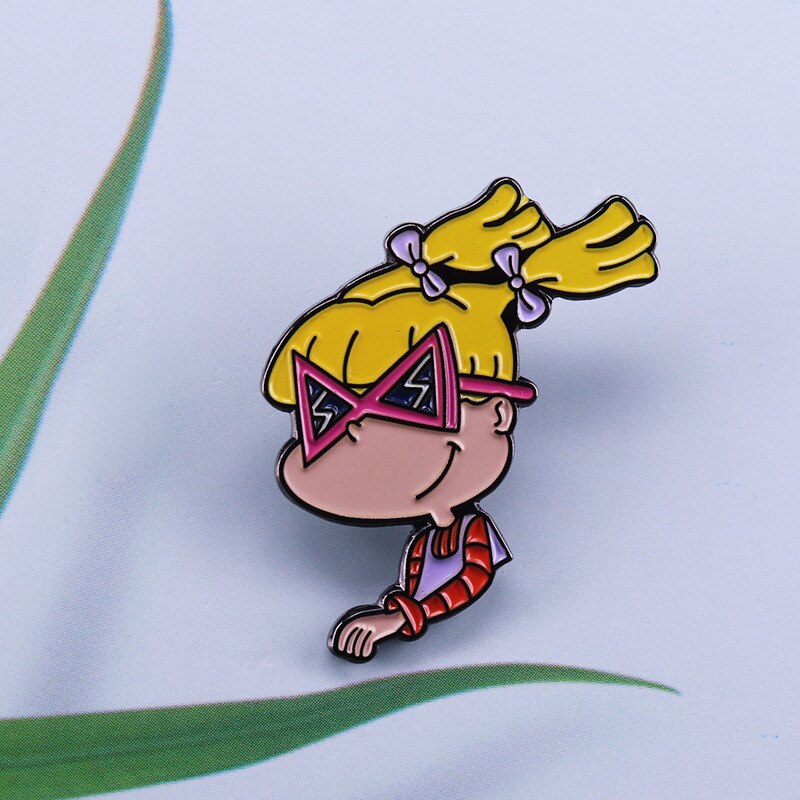 Naughty soldier cute cartoon character brooch lightning glasses badge