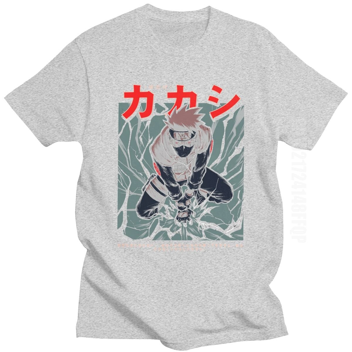 Kakashi Hatake Tshirt Men 100% Cotton Anime Manga Sharingan Tee Shirt Crewneck Summer Naruto Ninja T-shirt Japan Style Clothing