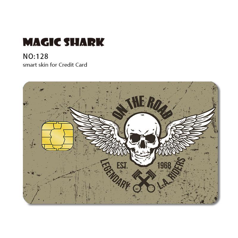 Magic Shark 3M PVC Stereo Army Tomb Raider Skull Diamond Skin Sticker Film for Credit Debt Card
