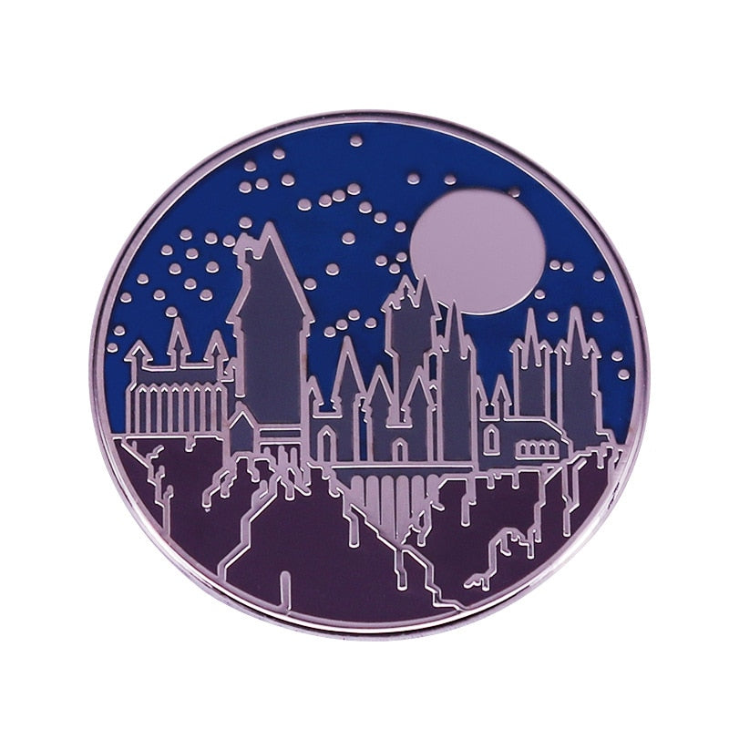Magic School Castle Brooch Fantasy Novel Inspiration Badge