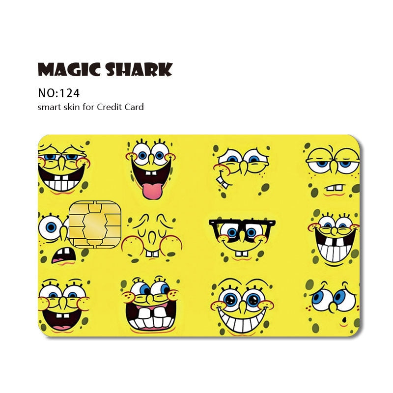 Magic Shark Matte Cartoon Cute Sticker Film Tape for Credit Card Debit Card Small Large Chip