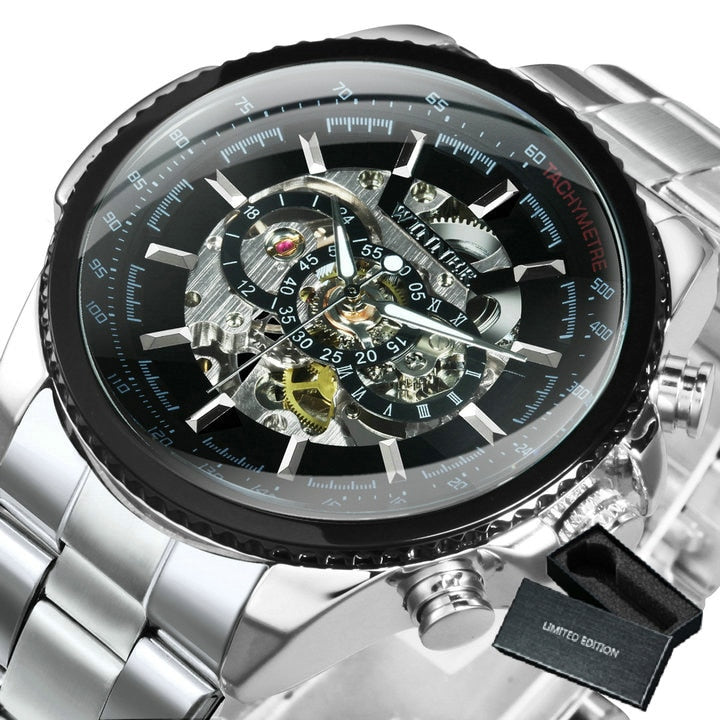 Military Watch For Men Skeleton Automatic Mechanical Wrist Watches Top Brand Luxury 2021 Silver Gold Big Leather Reloj Hombre