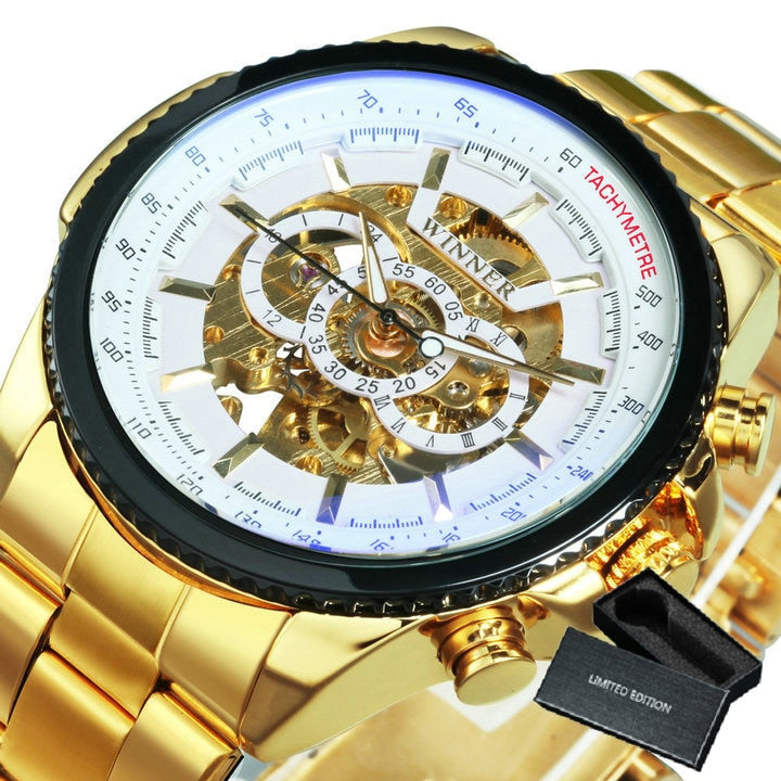 Military Watch For Men Skeleton Automatic Mechanical Wrist Watches Top Brand Luxury 2021 Silver Gold Big Leather Reloj Hombre