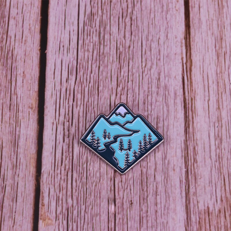 Nature forest landscape brooch outdoor exploration adventure badge