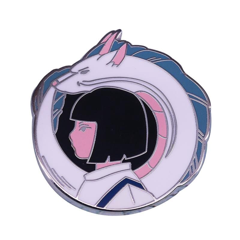 White Dragon Brooch Anime Character Badge Fantasy Adventure Animation Movie Fan