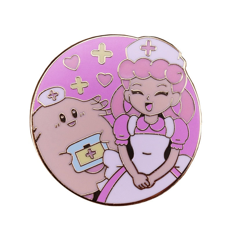 Nurse Joey and Auspicious Egg Brooch Cute Cartoon Decoration