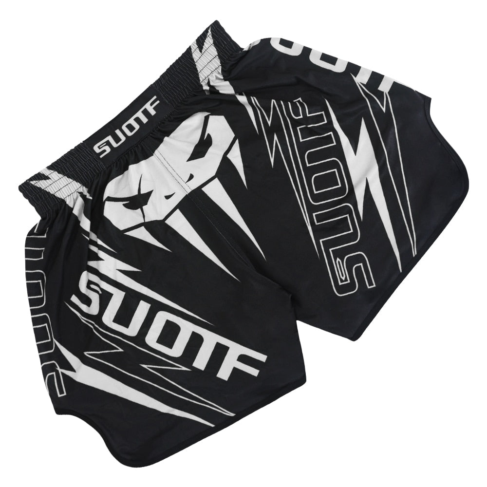 Men's Boxing Shorts MMA Printed Shorts Taekwondo Fighting Fitness Training Muay Thai Suit Children Sanda Kick Training Suit
