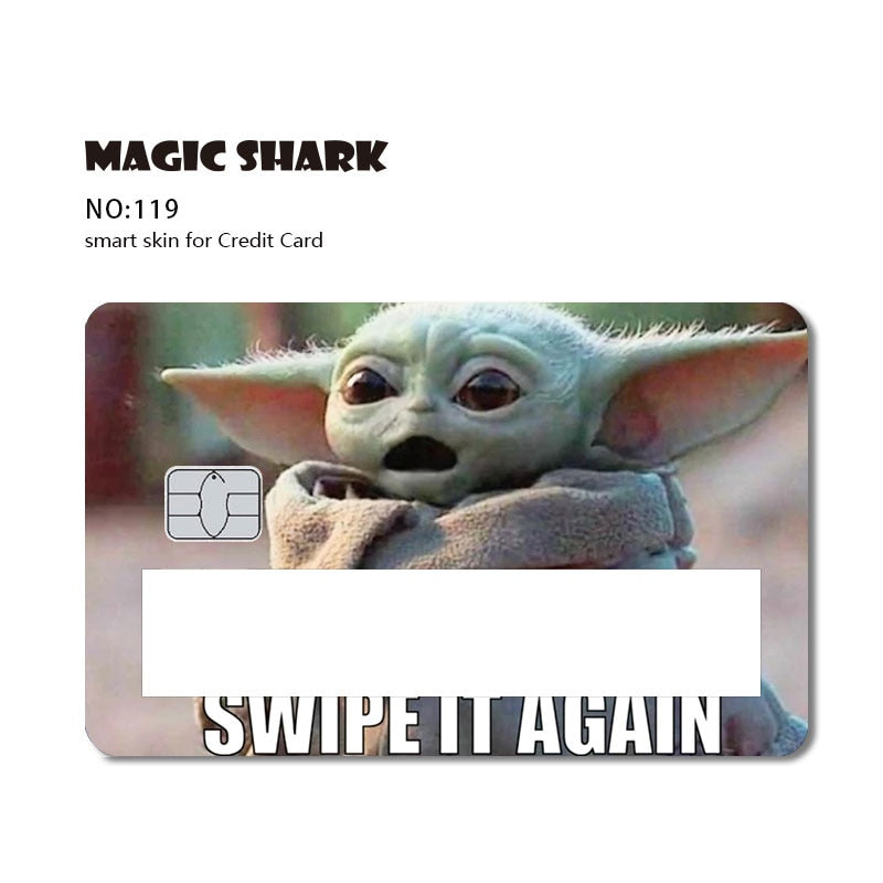 Magic Shark 2021 Fashion Matte Cute Cartoon PVC Window Credit Card Debit Card Sticker Film Skin Small Large Chip