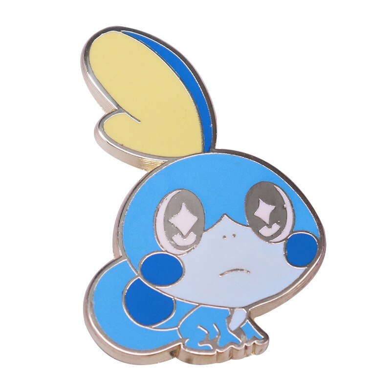 Cute tear-eyed lizard brooch cartoon elf badge sword and shield game inspiration pin