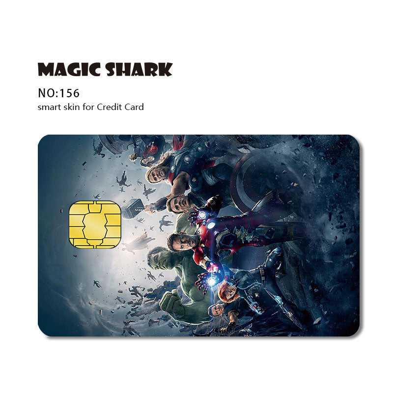 Magic Shark Matte Cartoon Cute Sticker Film Tape for Credit Card Debit Card Small Large Chip