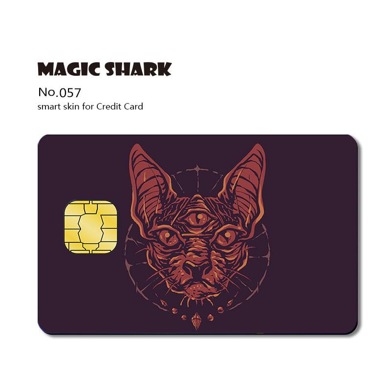 Magic Shark Matte 3M PVC Animie Skull Sticker Case Cover Skin Film for Credit Card Debt Card Small Big Chip