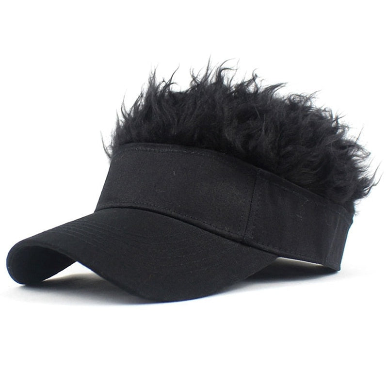 Novelty Baseball Cap Fake Hair Visor Sun Hat Men Women Hip Hop Caps With Spiked