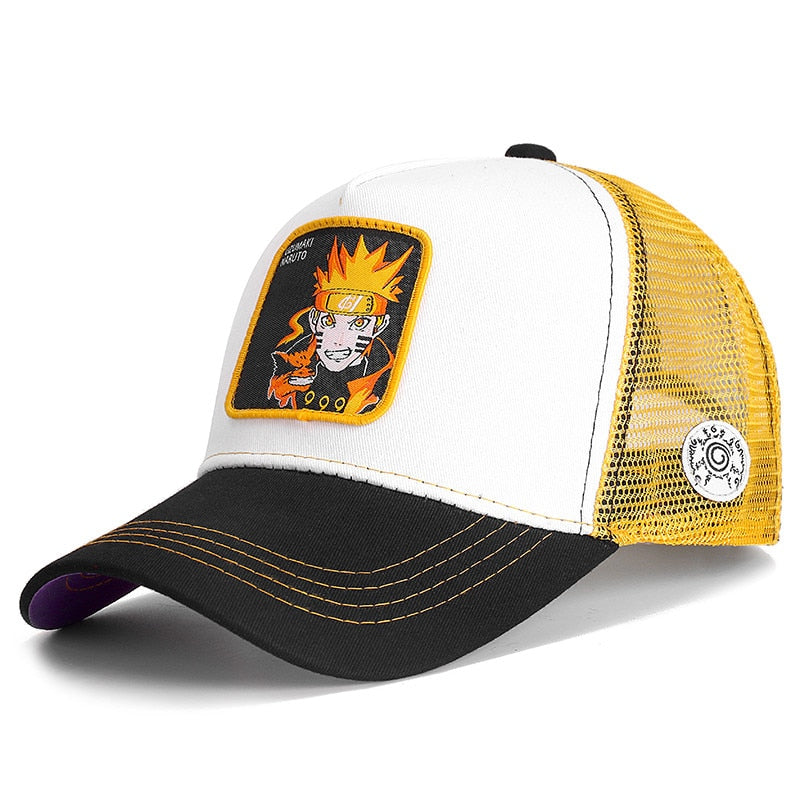 Newest Dragon Ball & Naruto Anime Mesh Cap Hot Style Patch Trucker Hat Curved Brim Baseball Cap Gorras Casquette