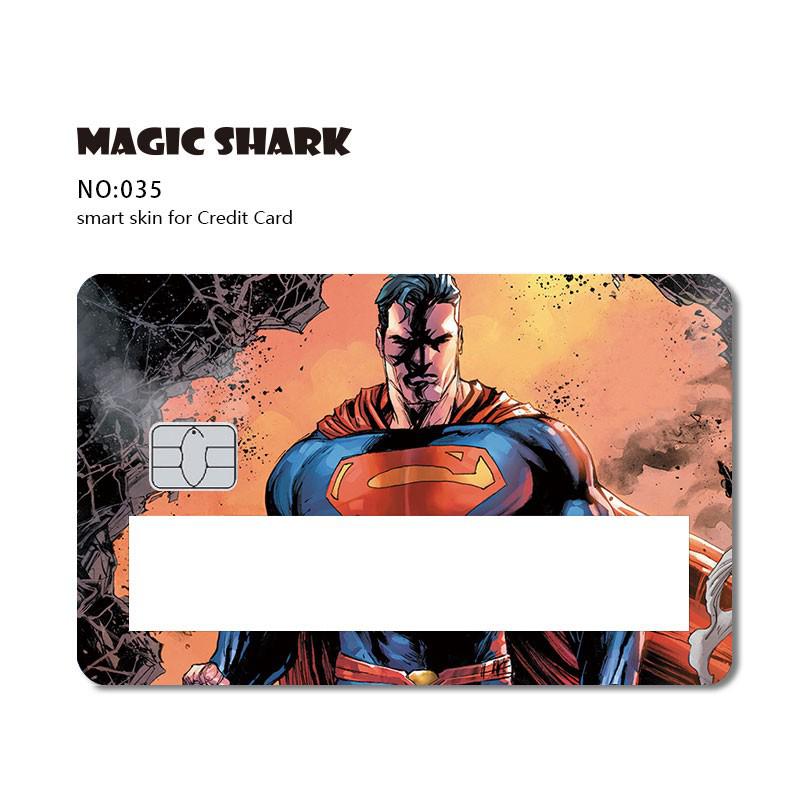 Magic Shark Fashion Wood Print Star Space Joker Money Dollar Window Sticker Case Film Skin for Credit Debit Card Big Small Chip