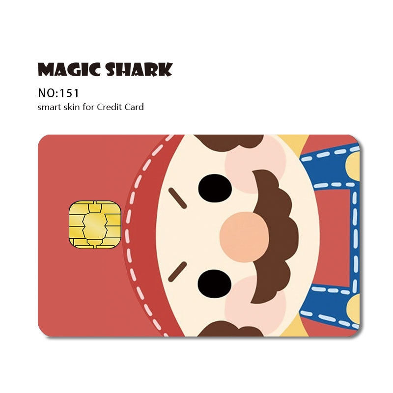 Magic Shark Matte Cartoon Cute Sticker Film Tape for Credit Card Debit Card Small Large Chip