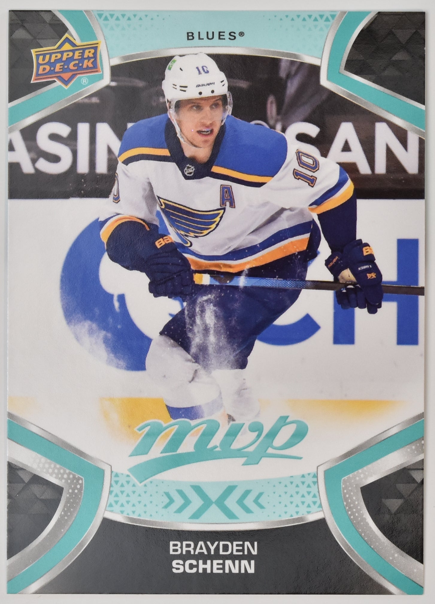 Brayden Schenn 10 St Louis Blues MVP NHL Hockey Card Upper Deck 2021-2022