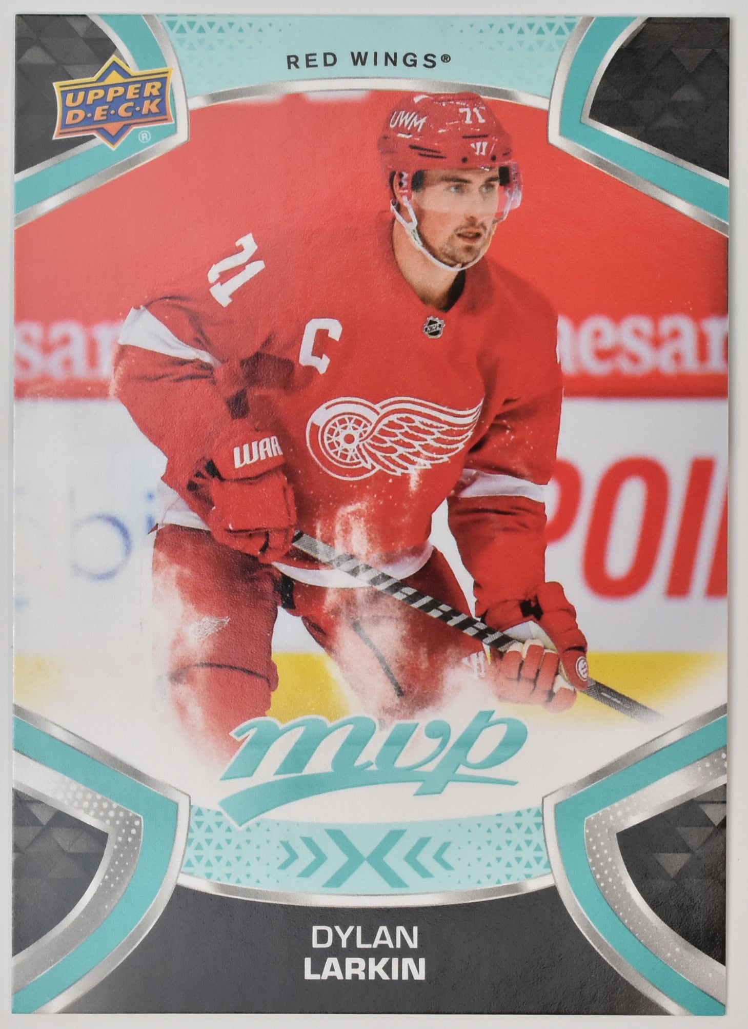 Dylan Larkin 28 Detroit Red Wings MVP NHL Hockey Card Upper Deck 21 Mint