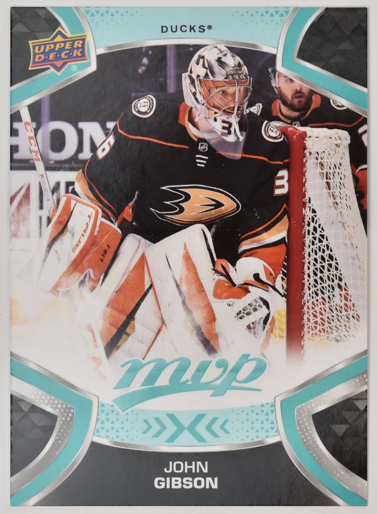 John Gibson 40 Ducks MVP NHL Hockey Card Upper Deck 2021-2022