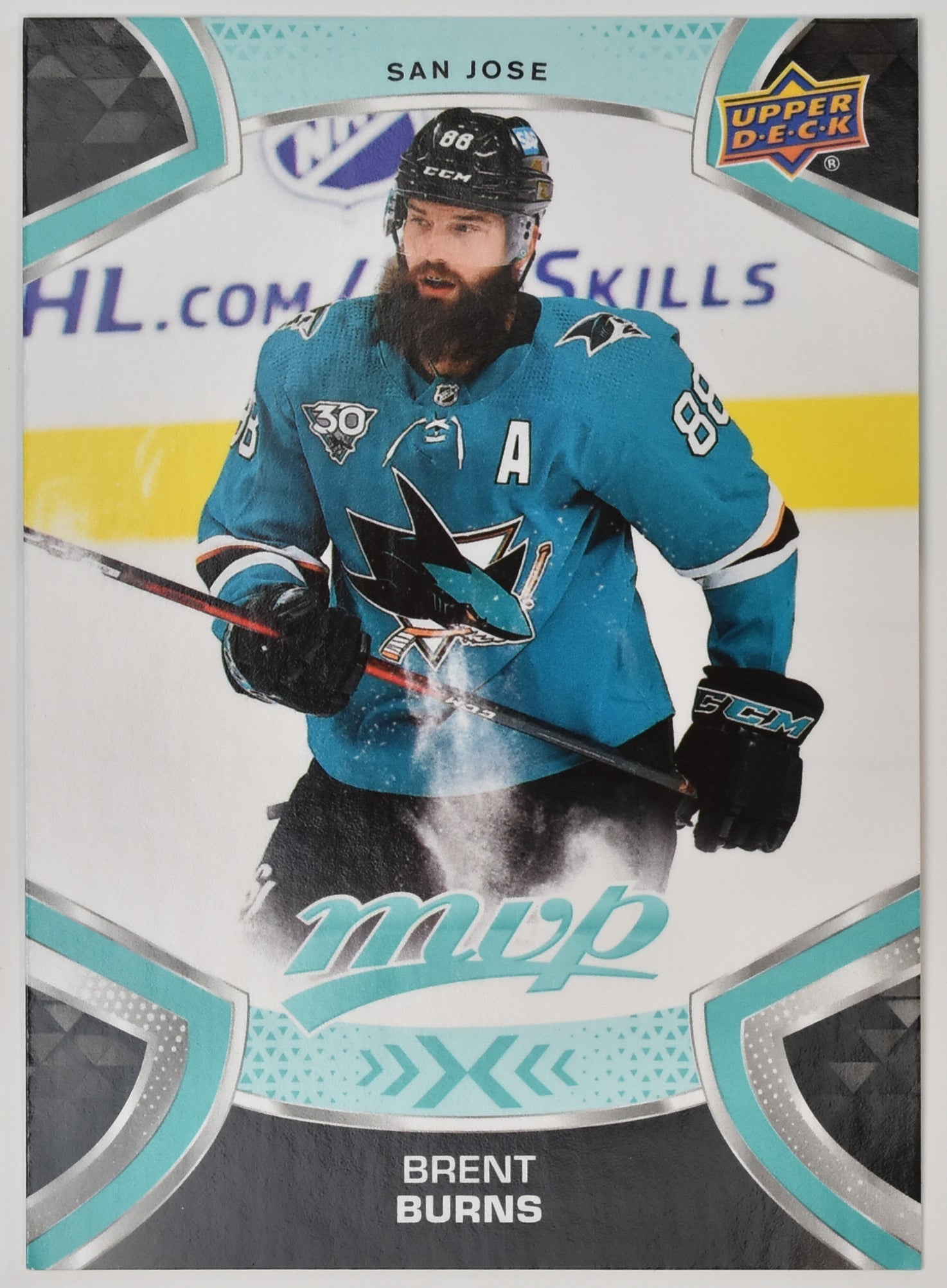 Brent Burns 88 Sharks MVP NHL Hockey Card Upper Deck 2021-2022