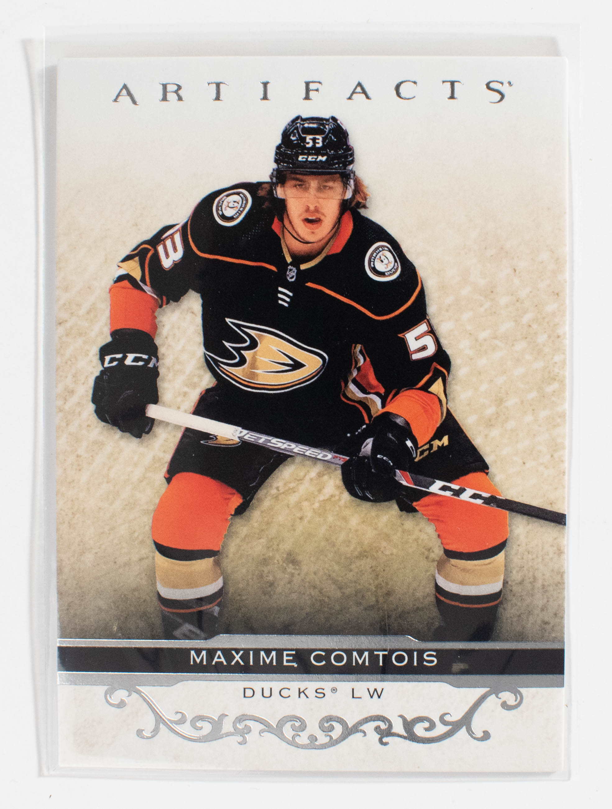 Maxime Comtois 38 Ducks Artifacts Hockey 21-22 UD Silver