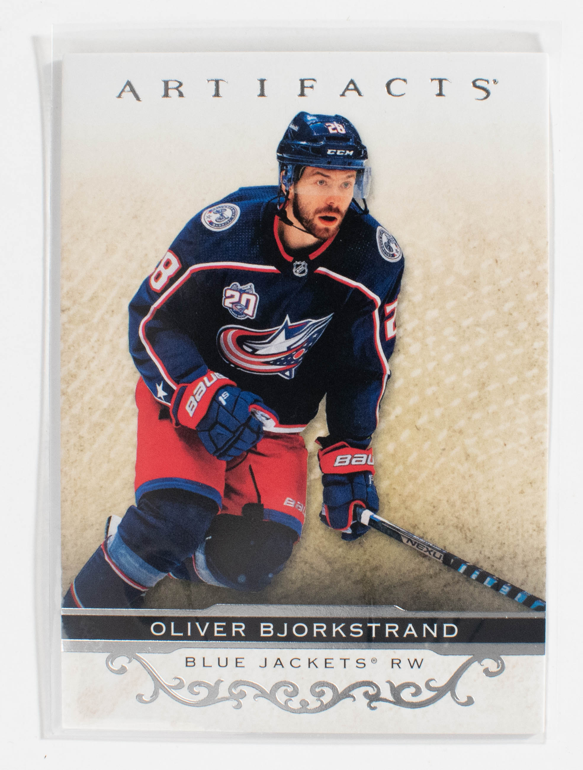 Oliver Bjorkstrand 74 Blue Jackets Artifacts Hockey 21-22 UD Silver