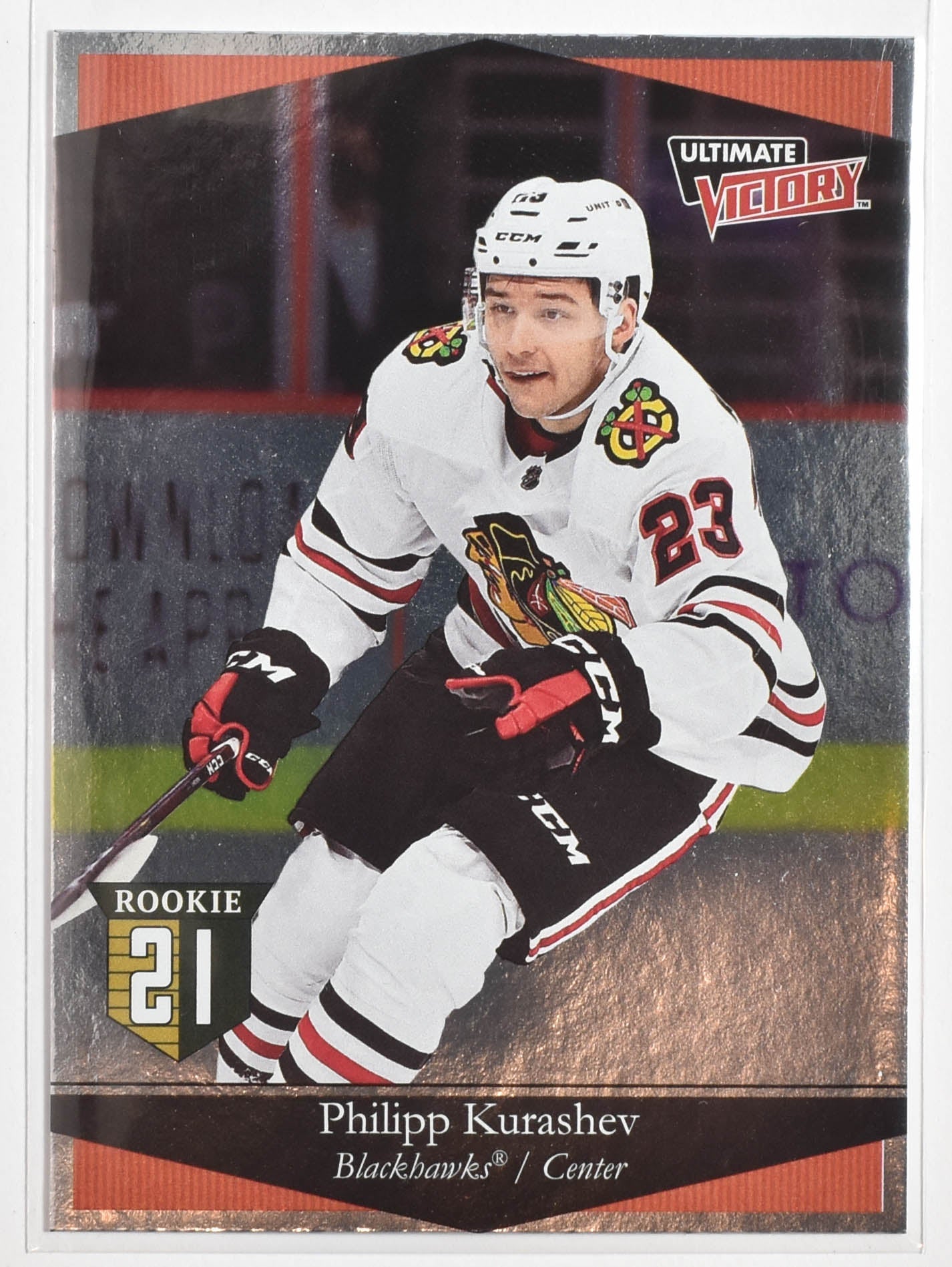 Philipp Kurashev UV 28 Blackhawks NHL Hockey Card