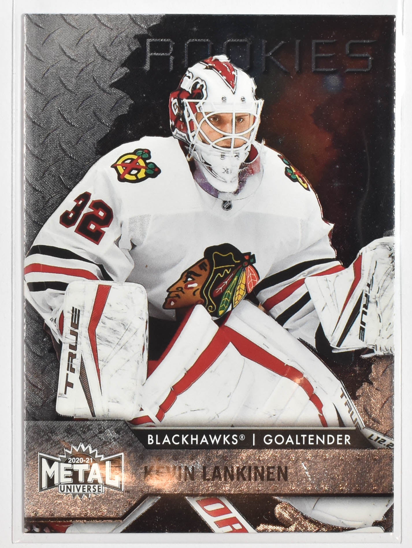 Kevin Lankinen 110 Rookie Metal Universe Skybox Blackhawks