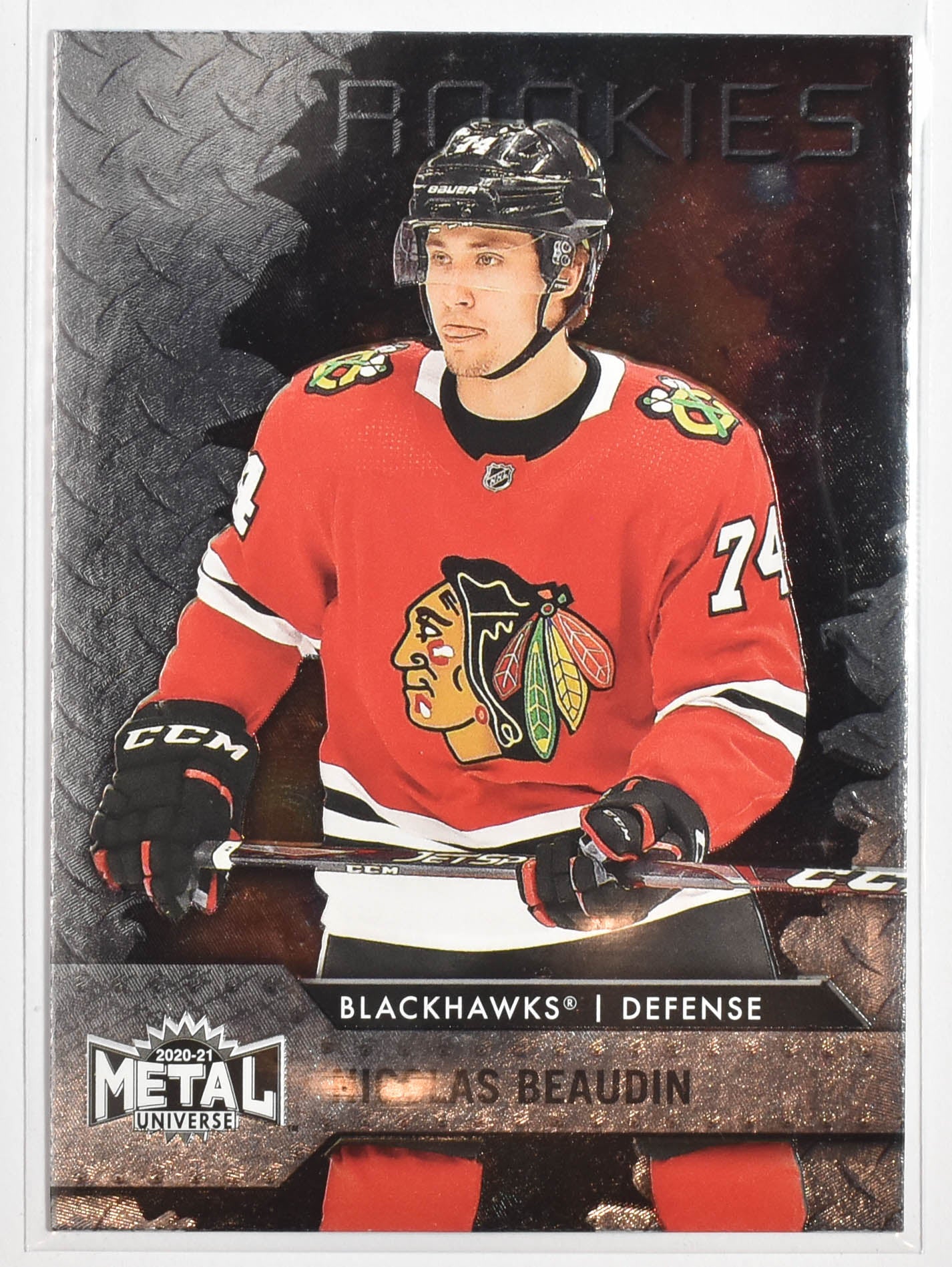 Nicolas Beaudin 104 Rookie Metal Universe Skybox Blackhawks