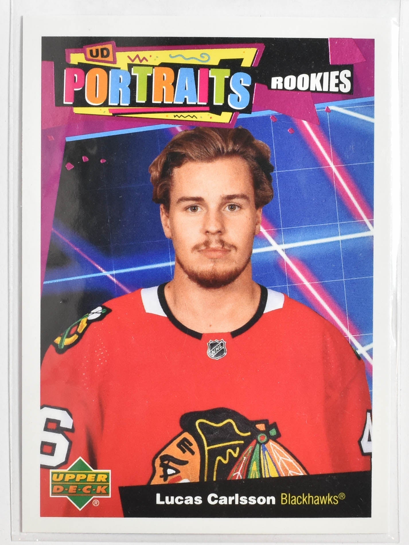 Lucas Carlsson P 96 UD Portraits Rookie Blackhawks