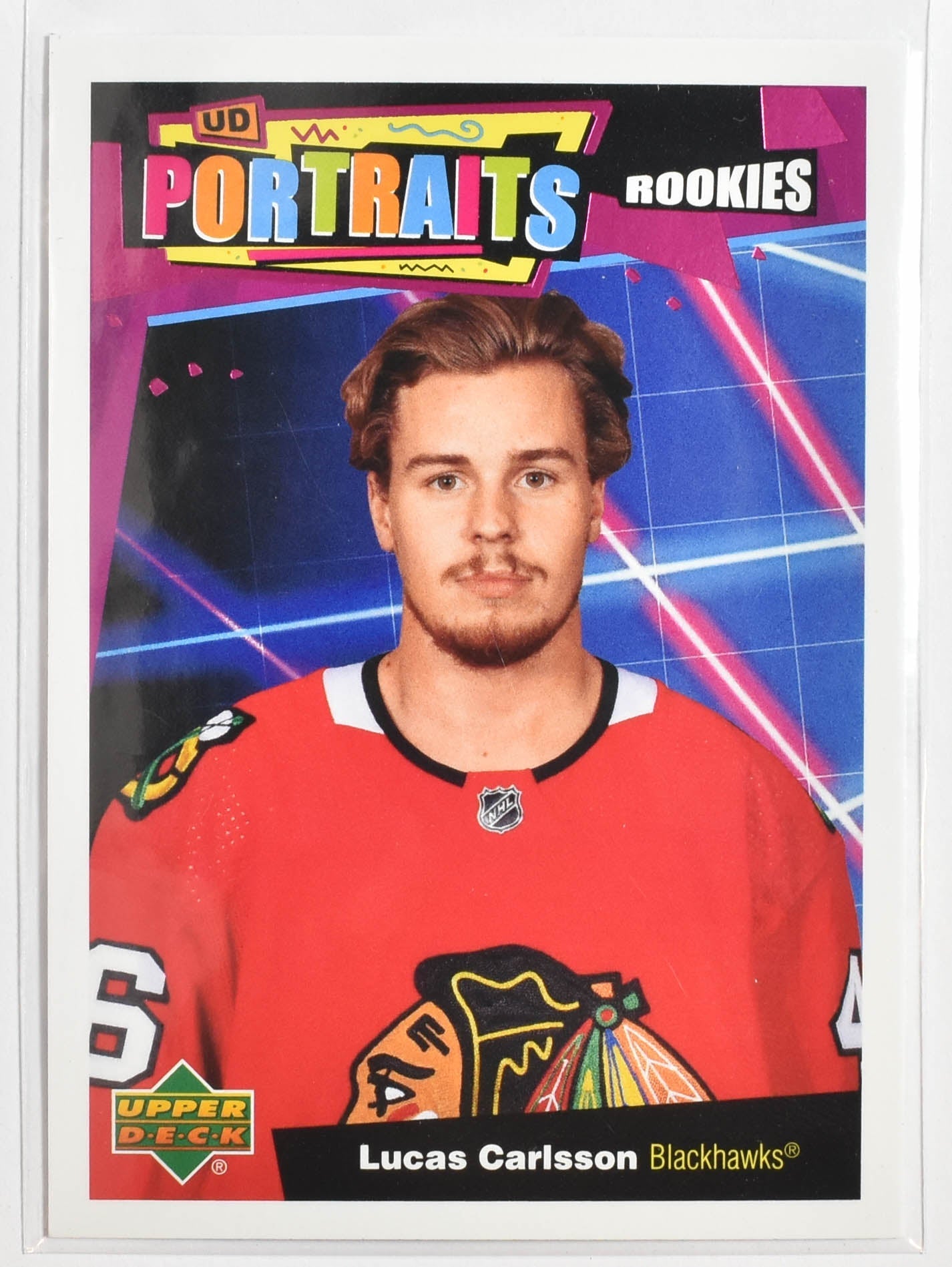 Lucas Carlsson P 96 Rookie UD Portraits Blackhawks