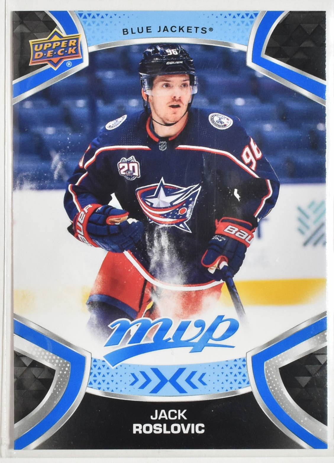Jack Roslovic 98 Blue Jackets MVP NHL Hockey Card Upper Deck 2021-2022