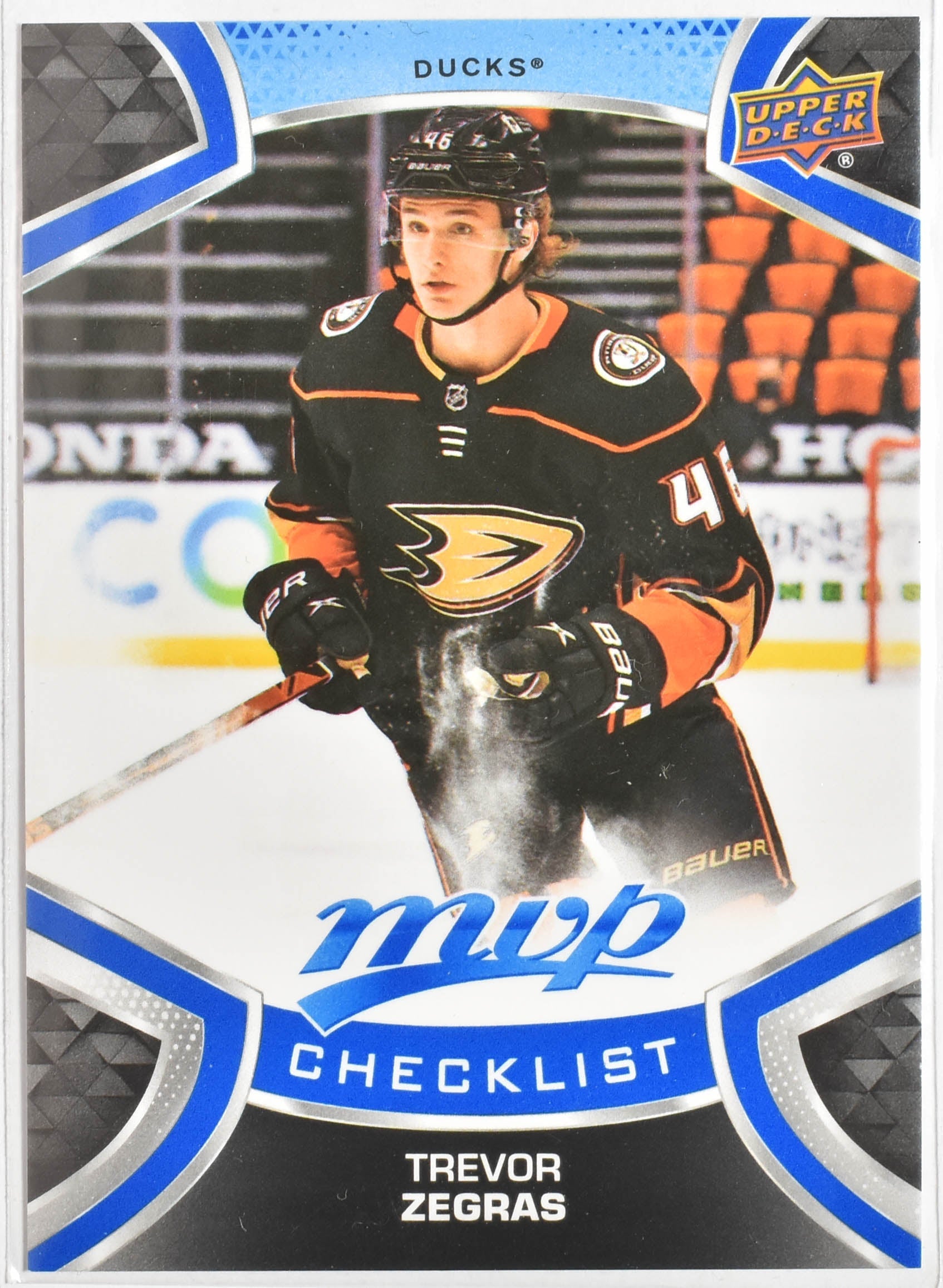 Trevor Zegras 250 Rookie Ducks Checklist MVP Upper Deck 2021 Hockey