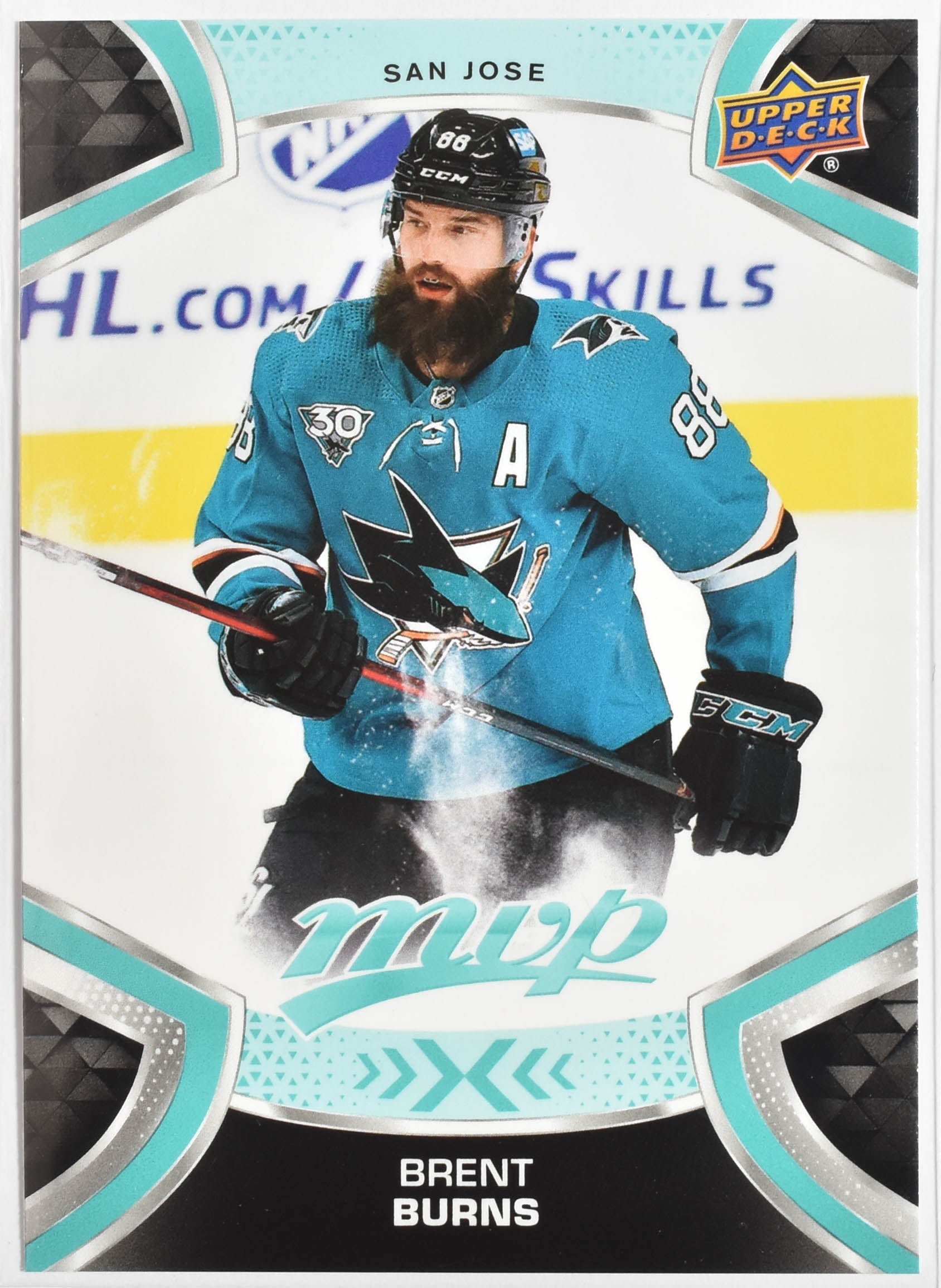 Brent Burns 88 Sharks MVP NHL Hockey Card Upper Deck 2021